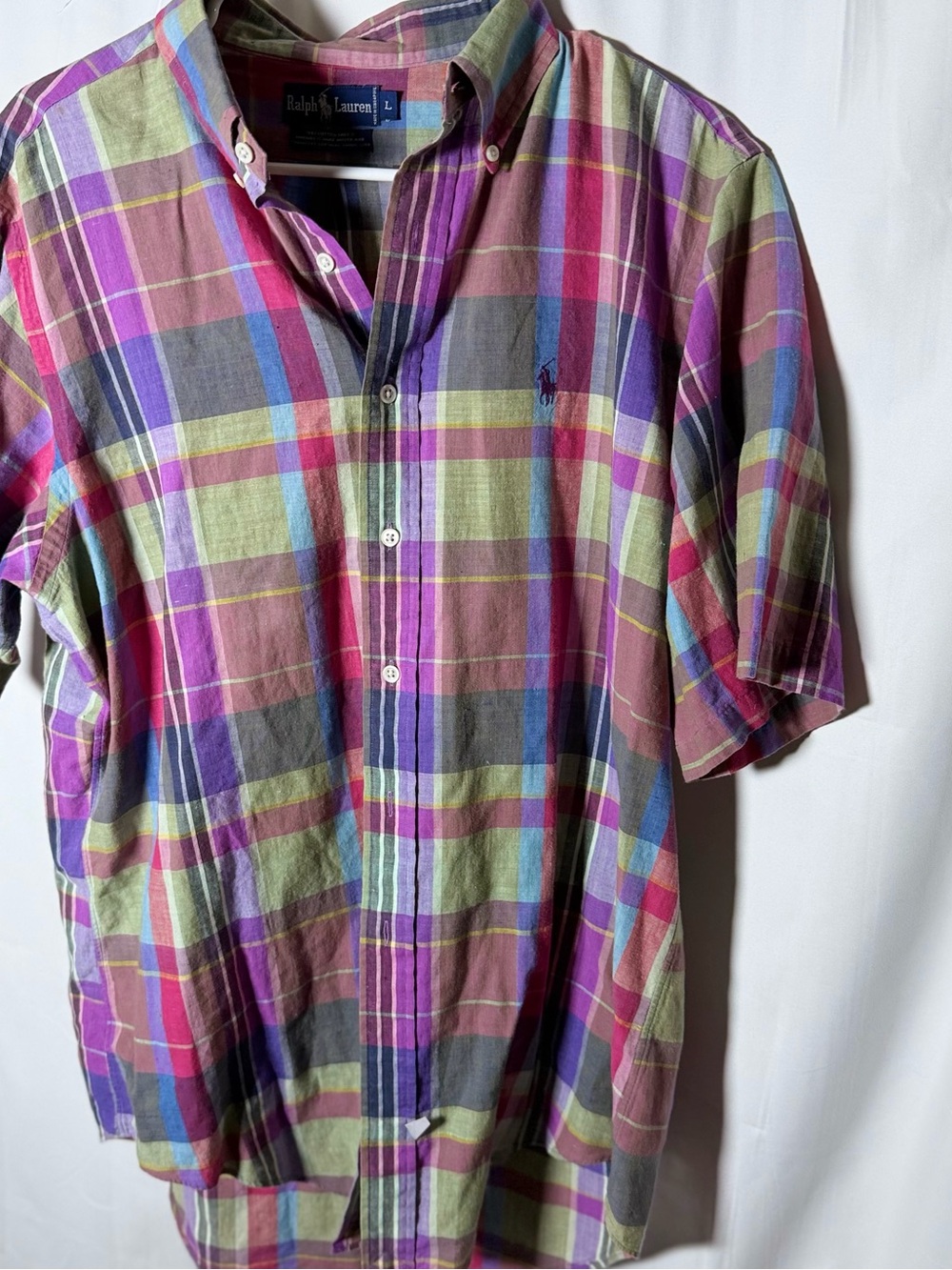 Ralph Lauren Multicolor Plaid Short-Sleeve Button-Down Shirt